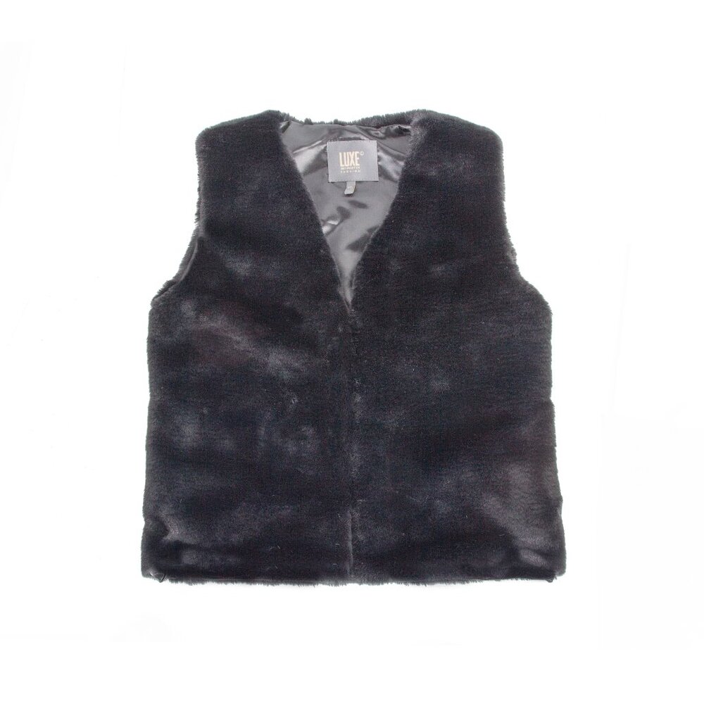Luxe Fashion Classic Faux Fur Women Vest | 1-Piece | Black